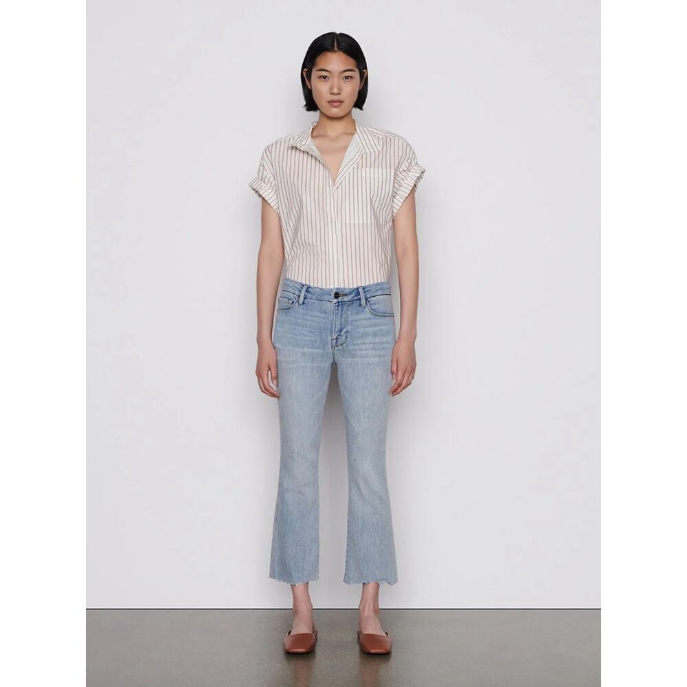 FRAME Le Crop Mini Boot Jeans 28 Alemany Road Light Wash LCMBRA801